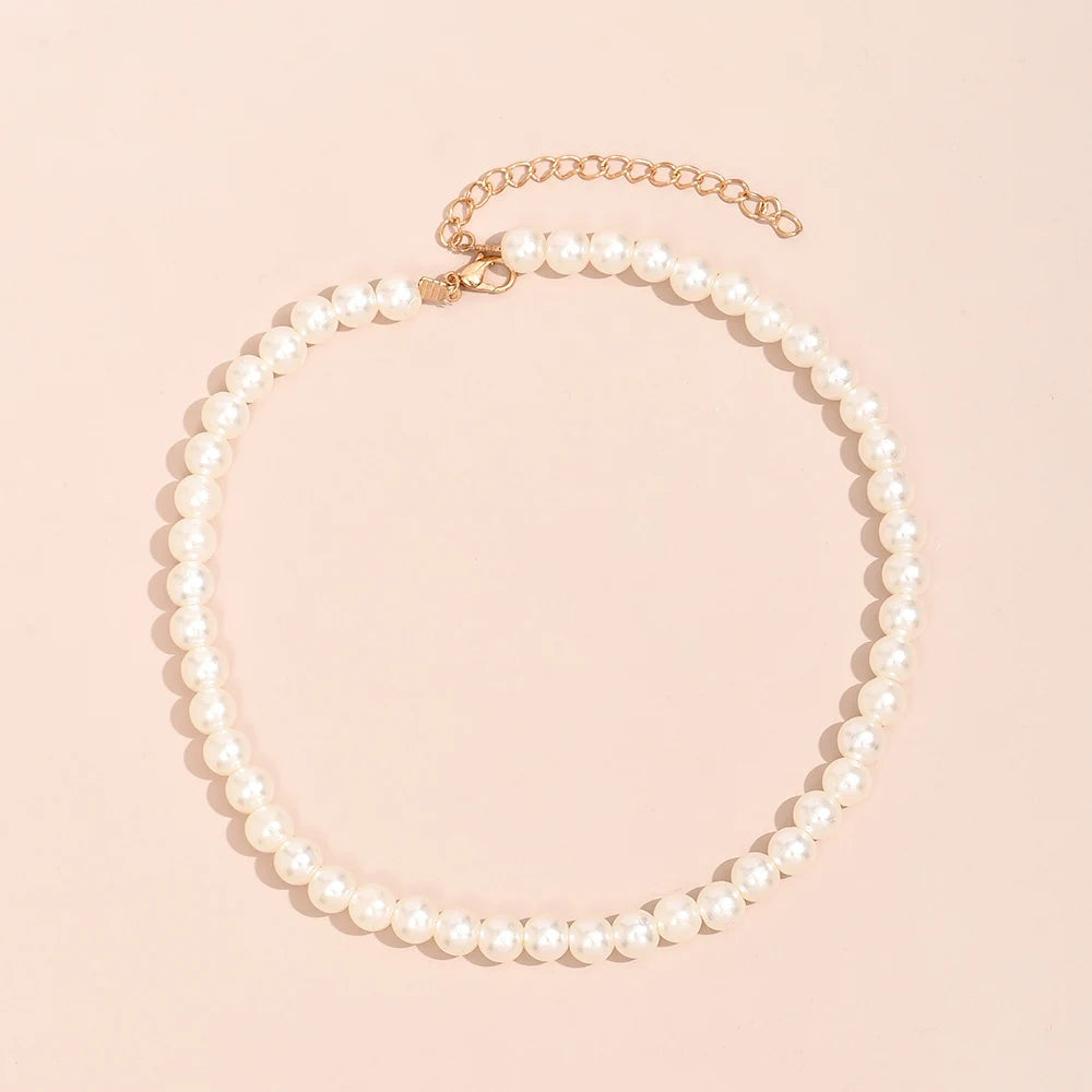 Elegant Big Pearl Choker Necklace
